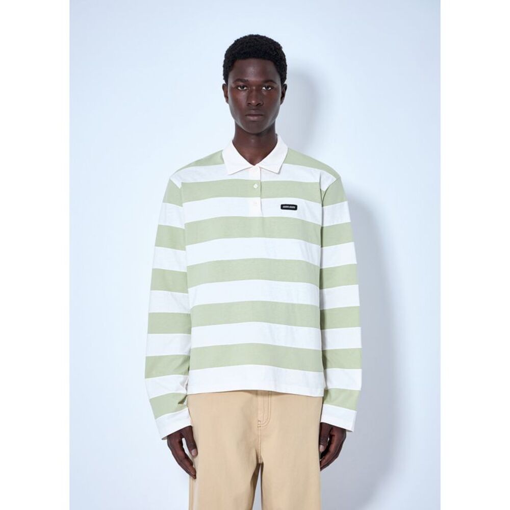 Miu Miu Men Striped Jersey Polo Shirt